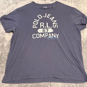 Ralph Lauren Polo Jeans Company RL 67 Graphic T Shirt Men's Size XL Blue